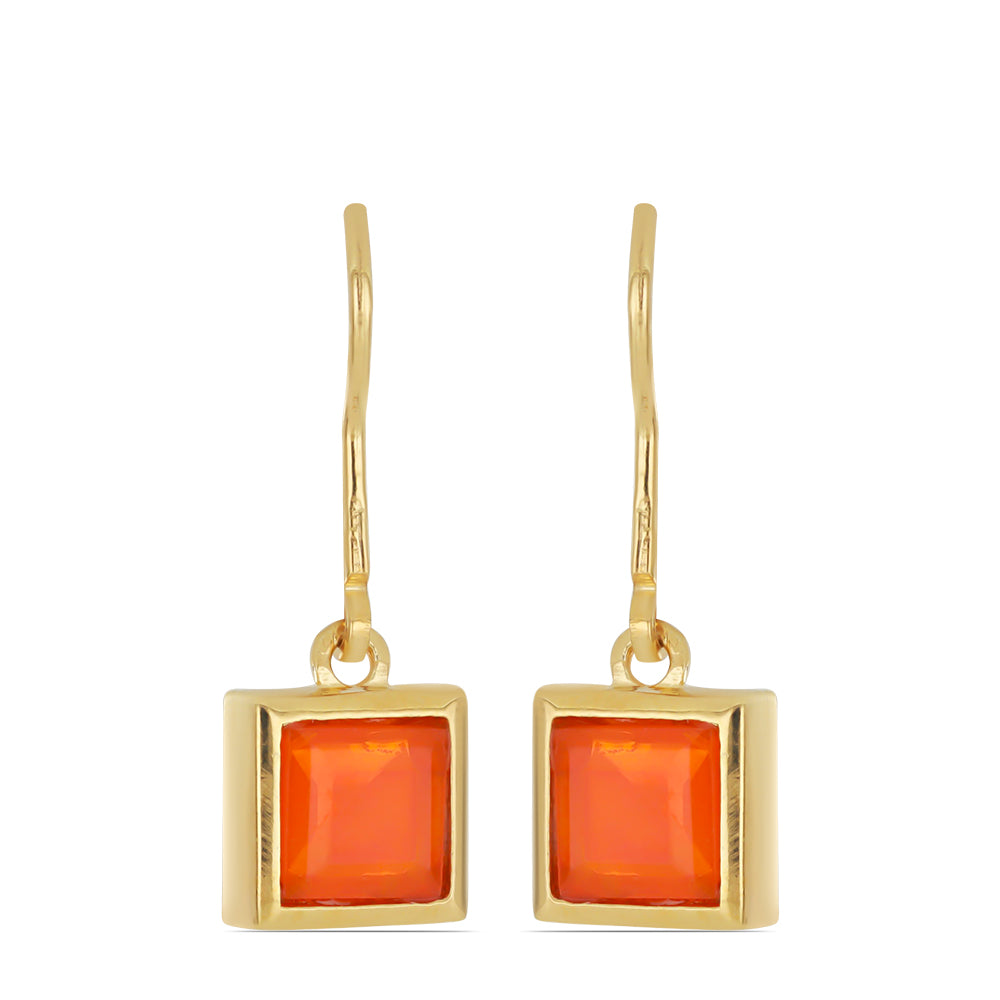 Goldplattierte Silberohrringe mit orangefarbenem Opal aus Lega Dembi 1