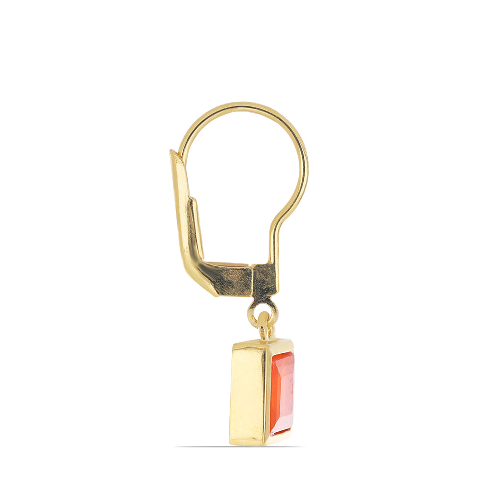 Goldplattierte Silberohrringe mit orangefarbenem Opal aus Lega Dembi 2