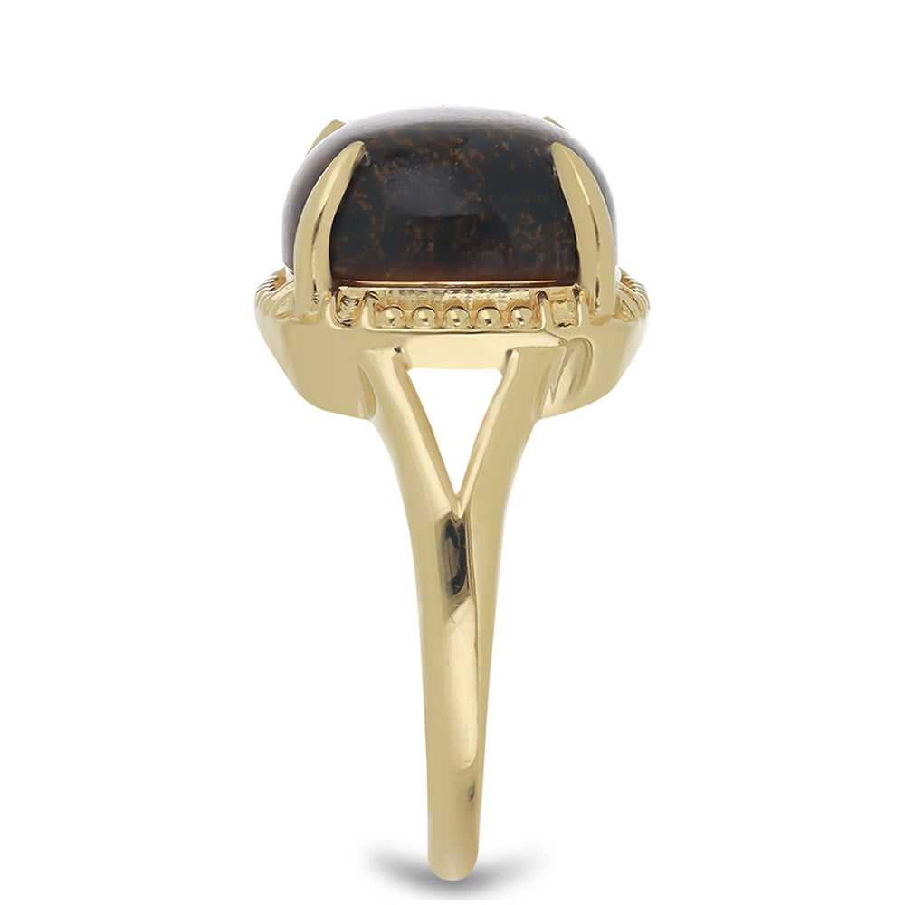 Goldplattierter Silberring mit Tigerauge aus Mount Brockman