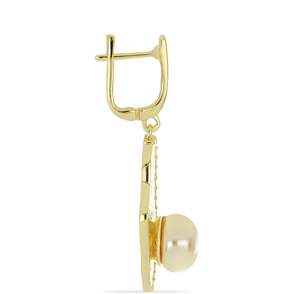 Goldplattierte Silberohrringe mit goldener Südseeperle