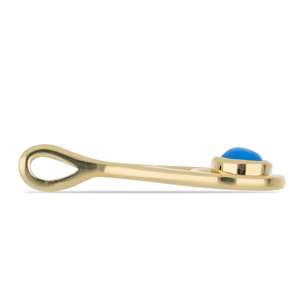 Goldplattierter Silberanhänger mit blauem äthiopischem Opal aus Lega Dembi