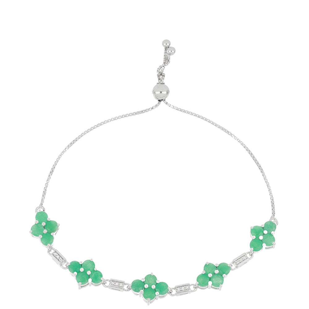 Silberarmband mit brasilianischem Smaragd und weißem Topas