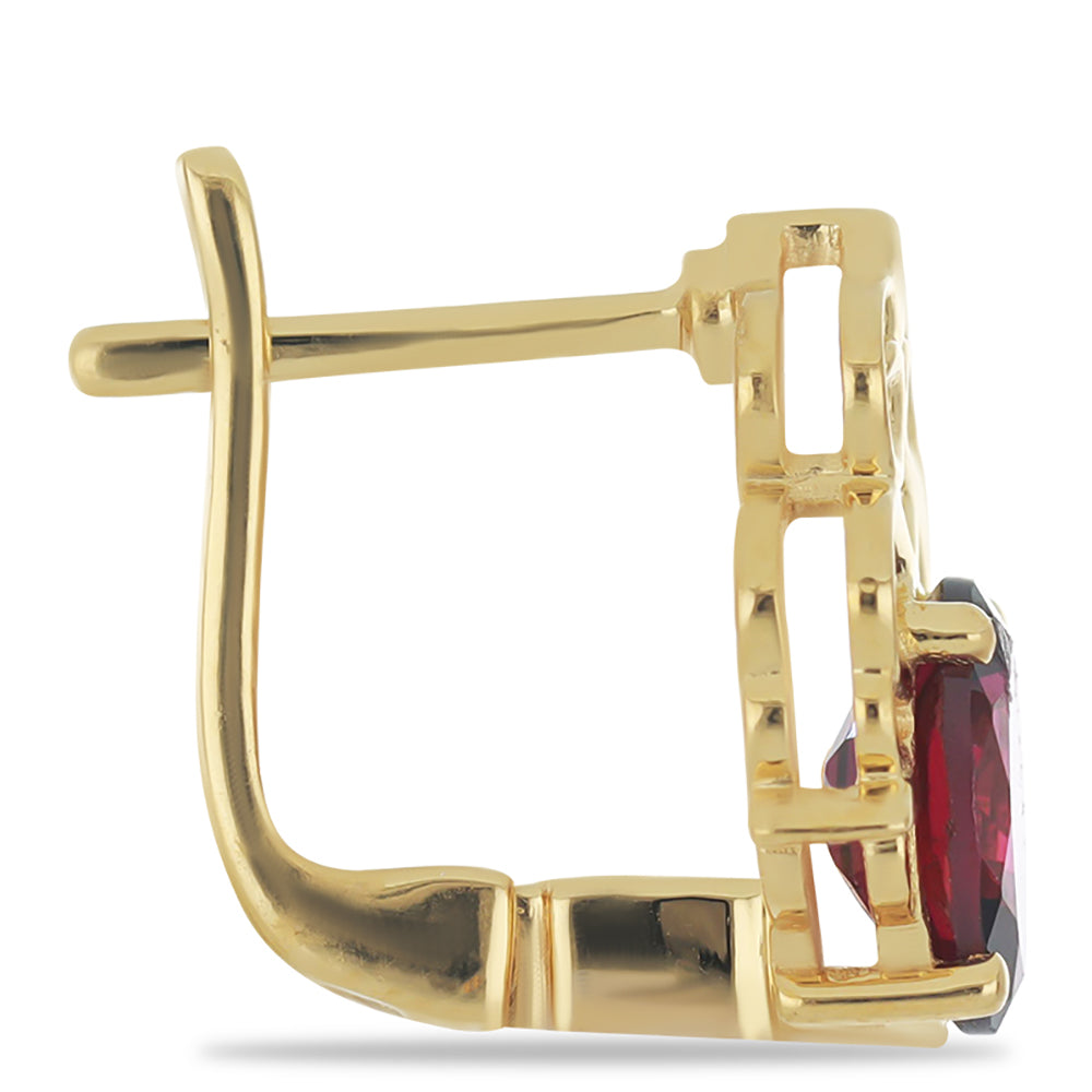 Goldplattierte Silberohrringe mit Rhodolith aus Moatize 2