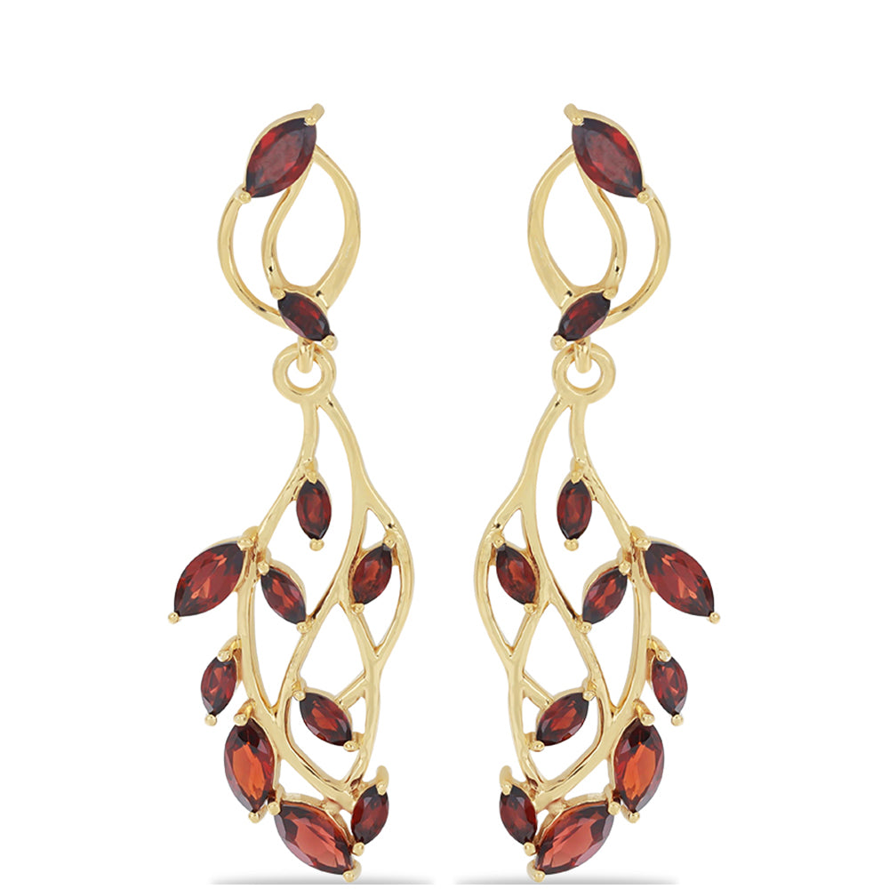 Goldplattierte Silberohrringe mit Rhodolith aus Moatize 1