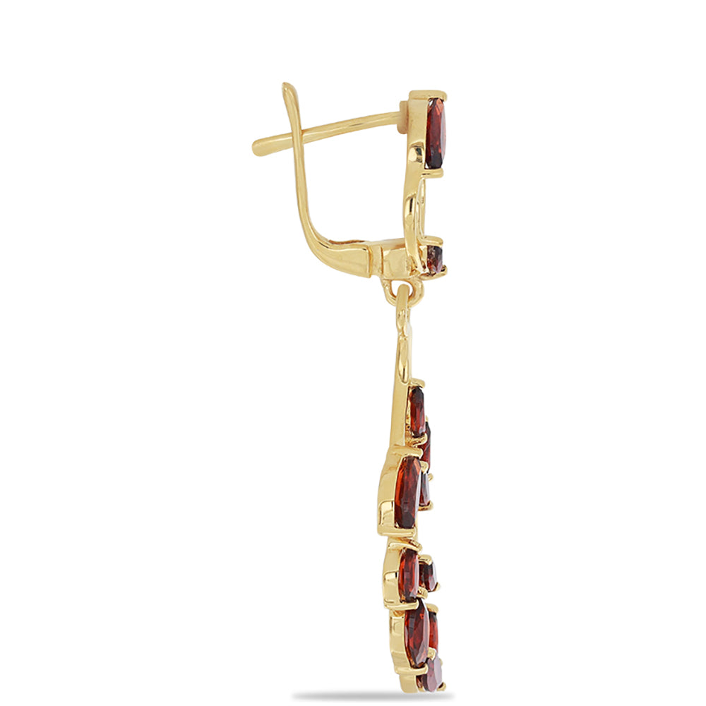 Goldplattierte Silberohrringe mit Rhodolith aus Moatize 2