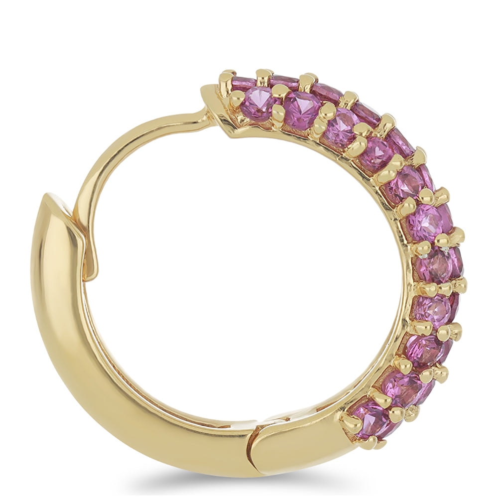 Goldplattierte Silberohrringe mit Rhodolith aus Moatize