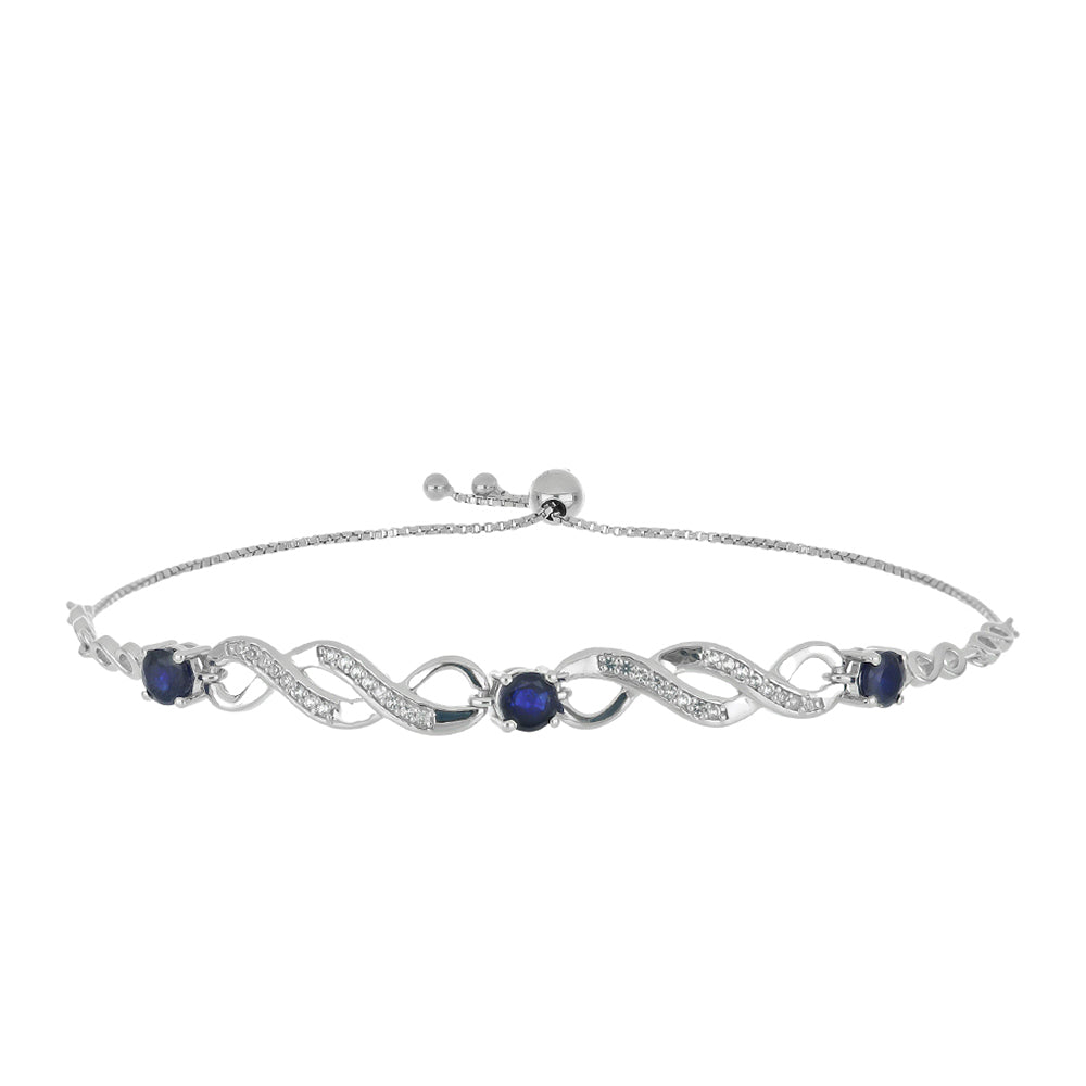 Silberarmband mit australischem blauem Saphir und weißem Topas