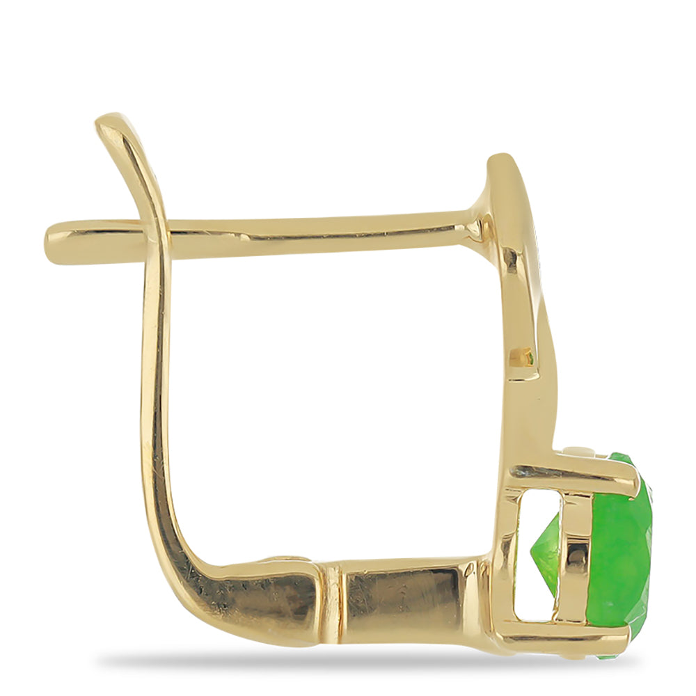 Goldplattierte Silberohrringe mit grünem Jadeit