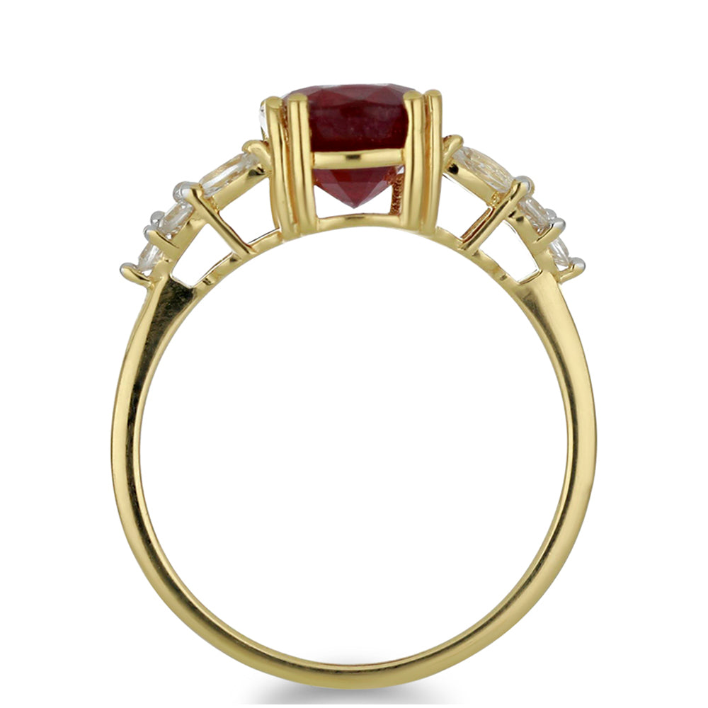 Goldring mit Rubin aus Madagaskar und weißem Topas 2