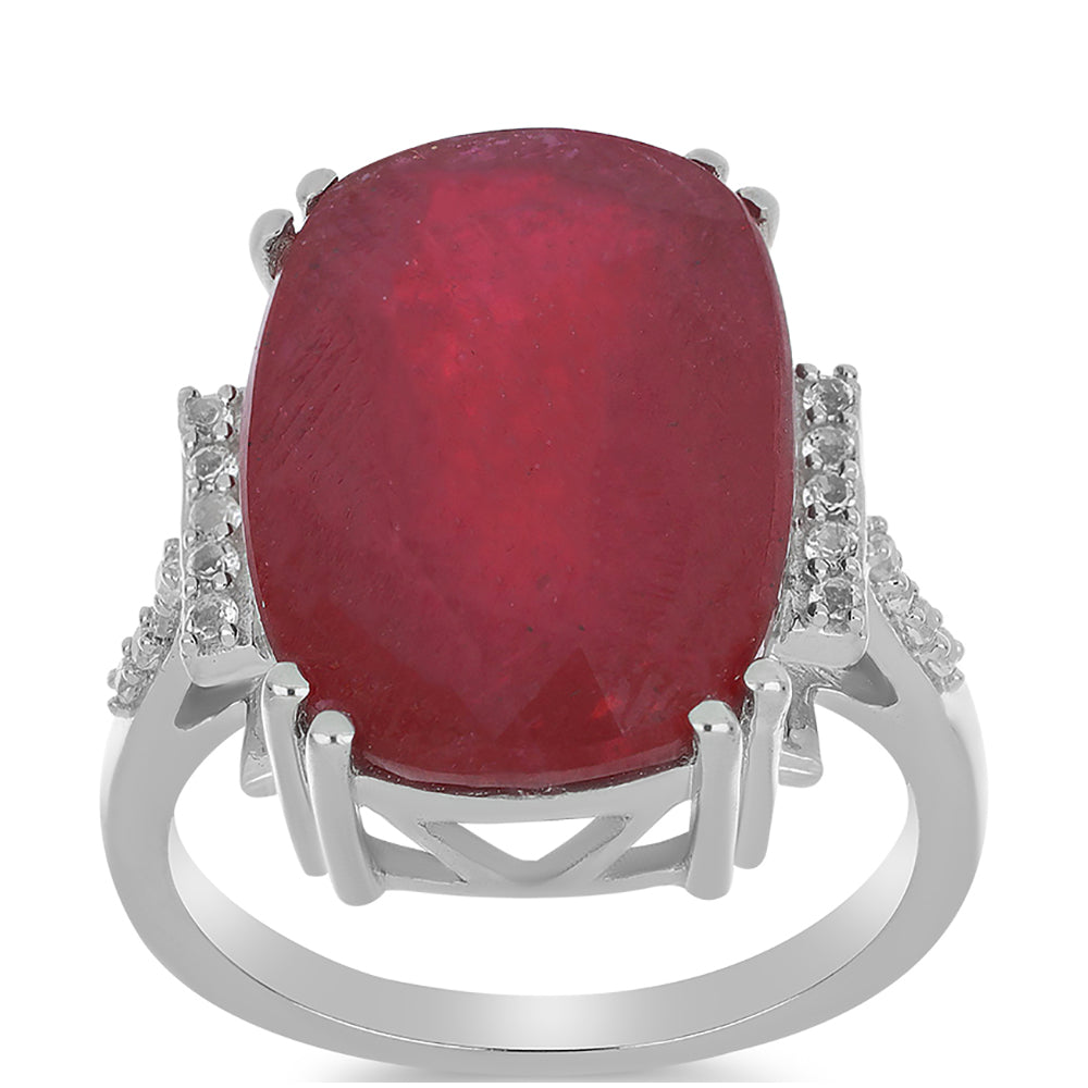 Silberring mit Rubin aus Madagaskar und weißem Topas 3