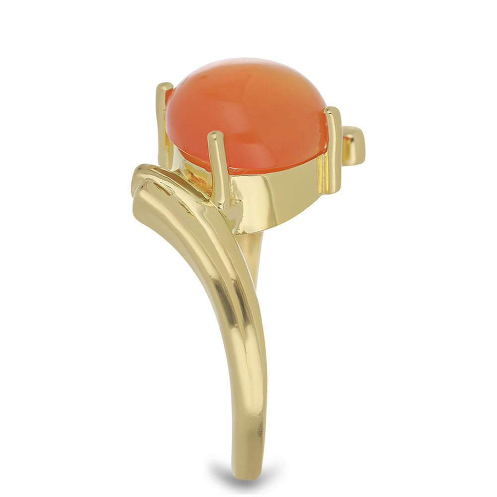 Goldplattierter Silberring mit Karneol