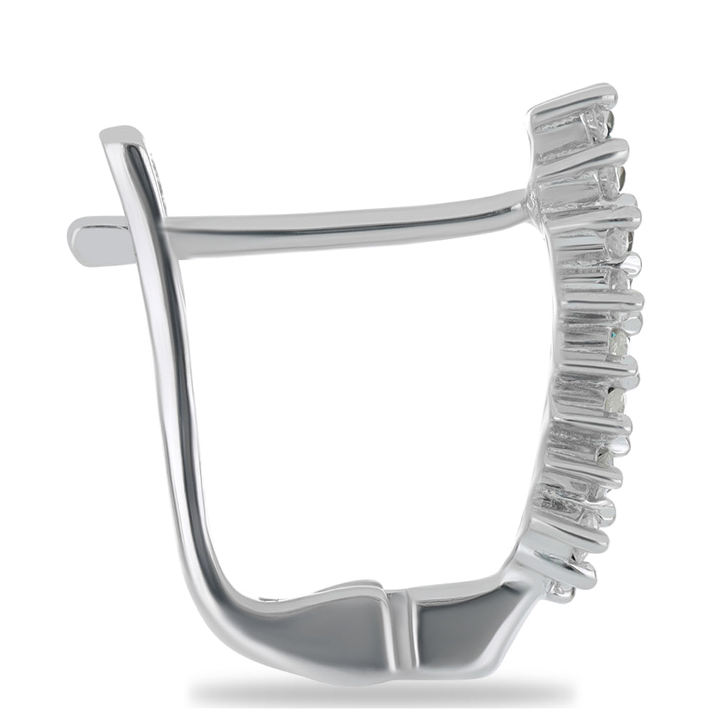 Silberohrringe mit blauem Diamant und weißem Diamant