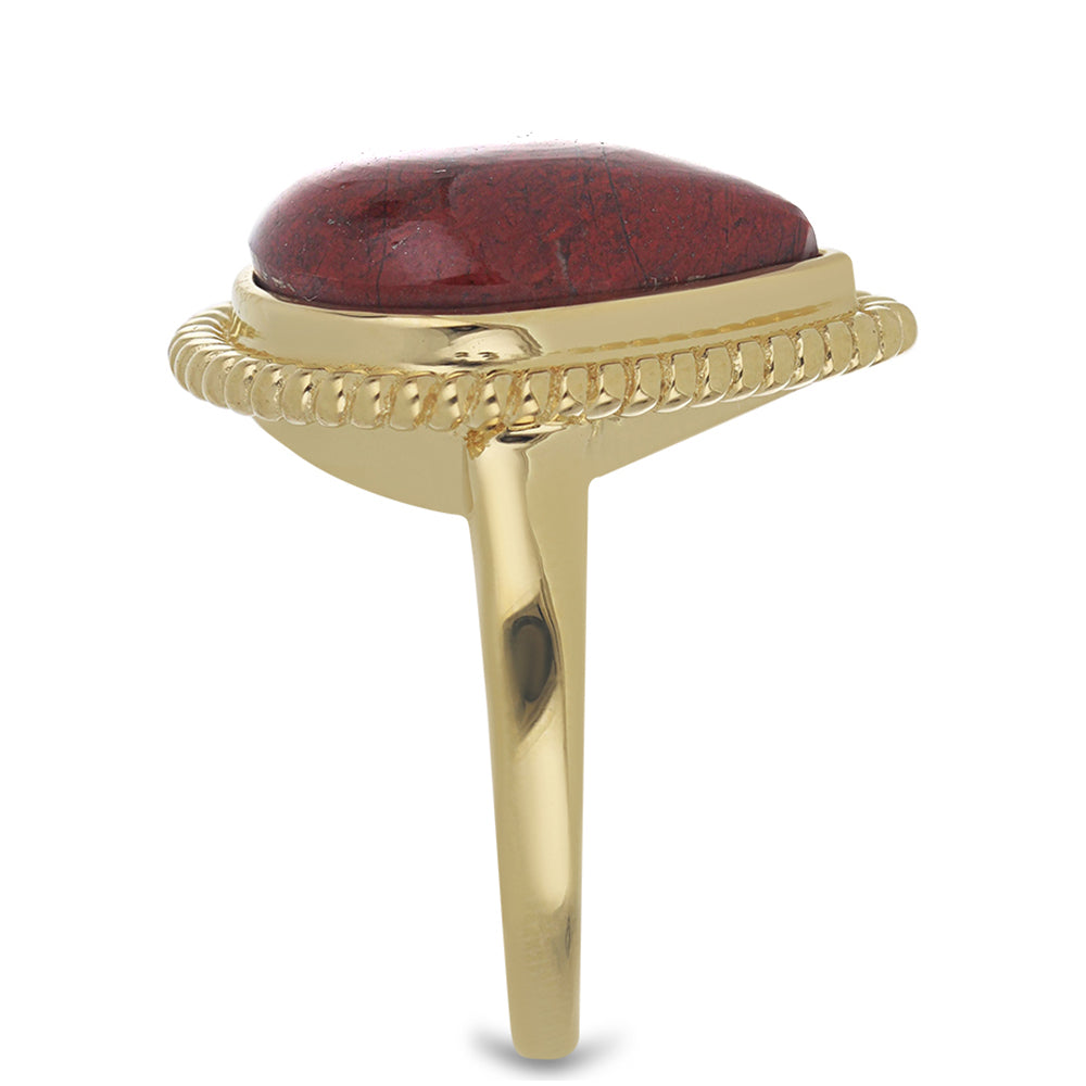 Goldplattierter Silberring mit rotem Jaspis