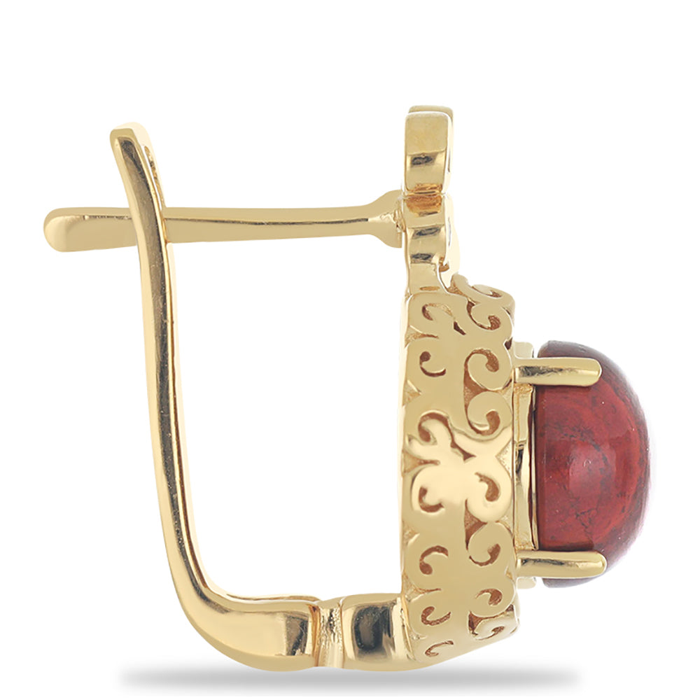 Goldplattierte Silberohrringe mit rotem Jaspis