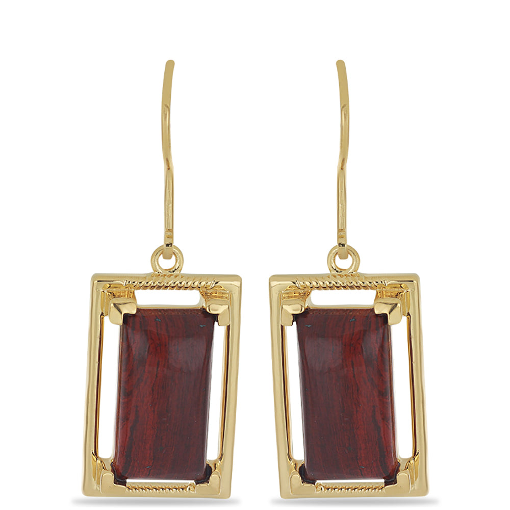 Goldplattierte Silberohrringe mit rotem Jaspis