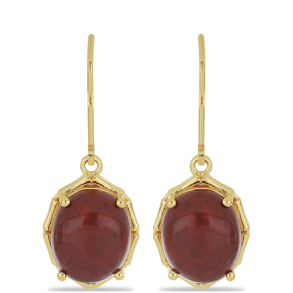 Goldplattierte Silberohrringe mit rotem Jaspis 1