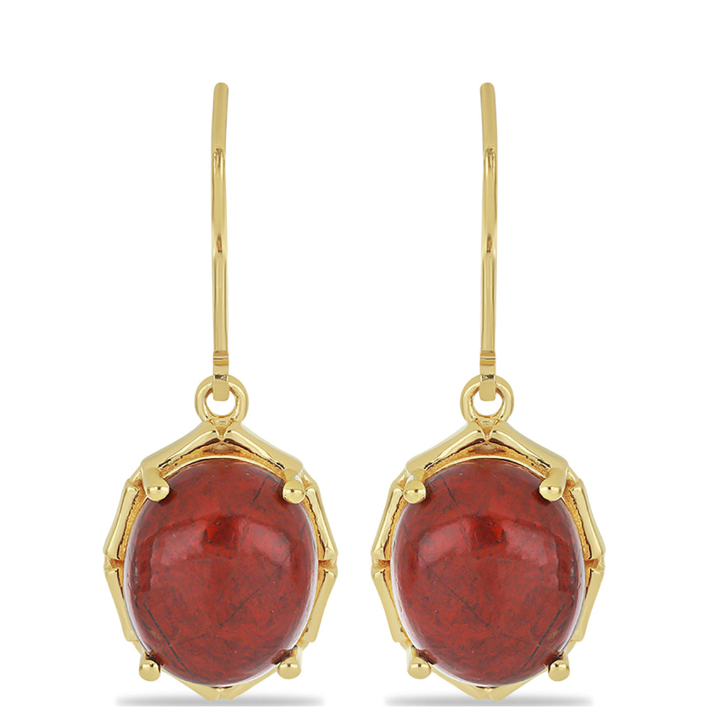 Goldplattierte Silberohrringe mit rotem Jaspis