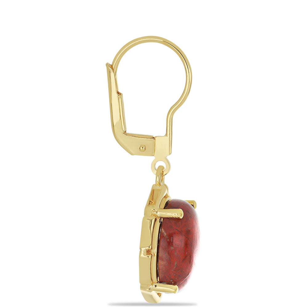 Goldplattierte Silberohrringe mit rotem Jaspis