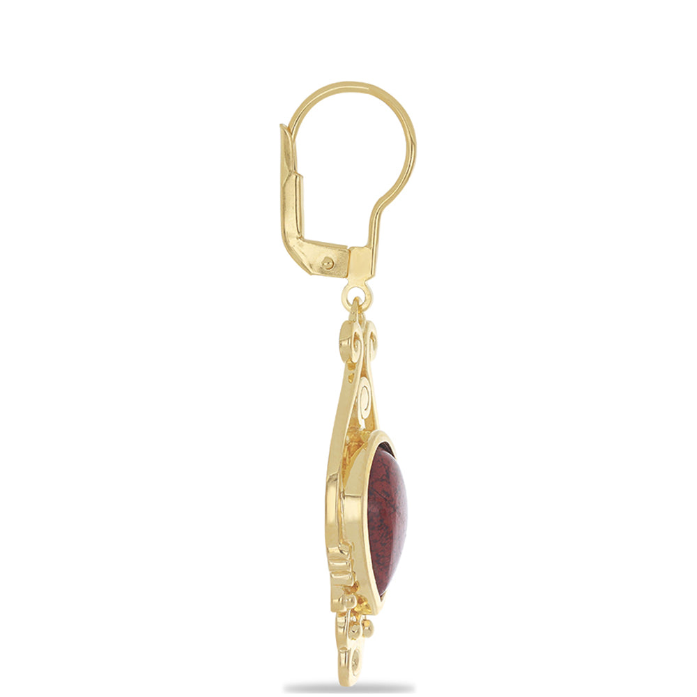 Goldplattierte Silberohrringe mit rotem Jaspis