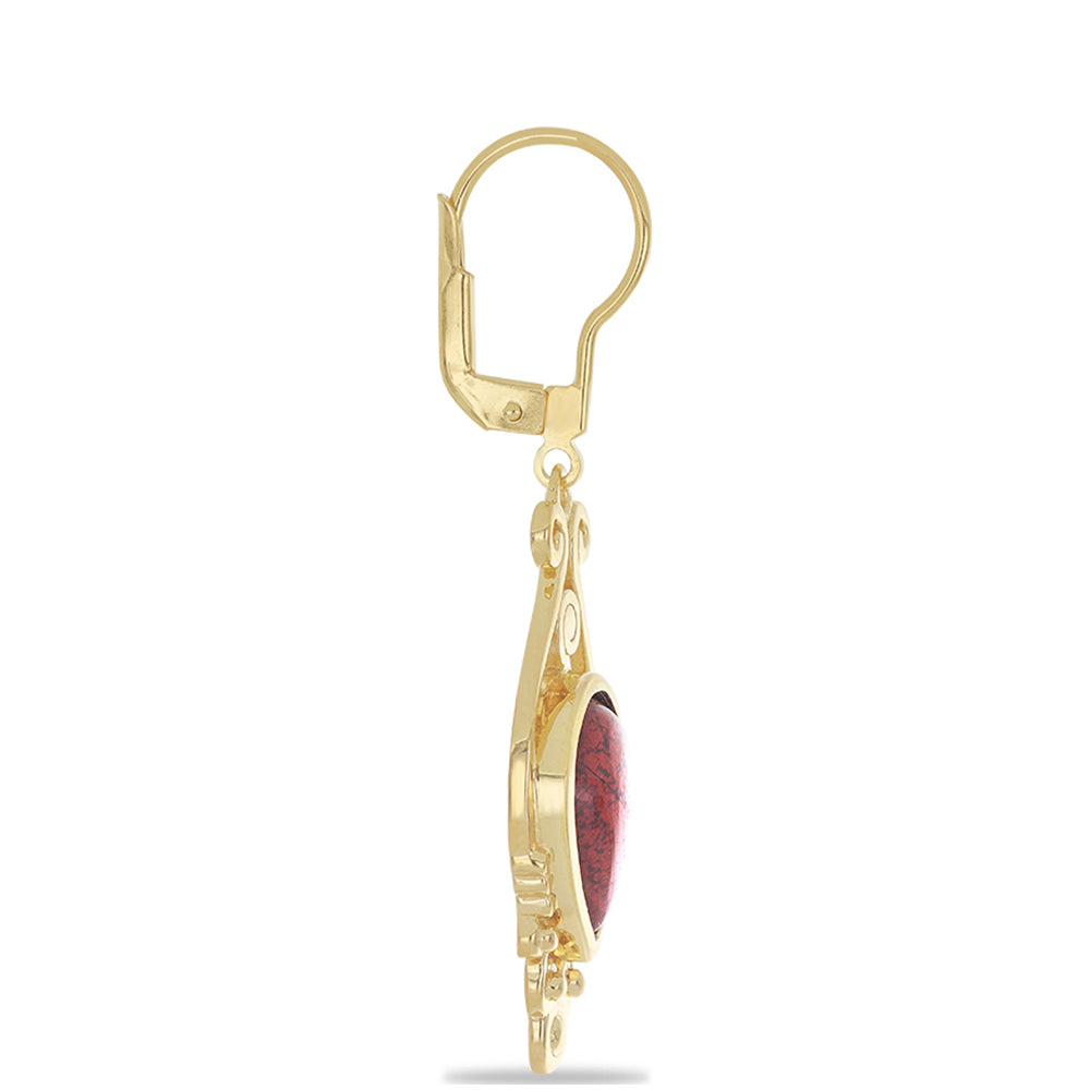 Goldplattierte Silberohrringe mit rotem Jaspis