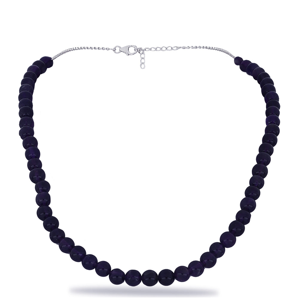 Silberhalskette mit marokkanischem Amethyst