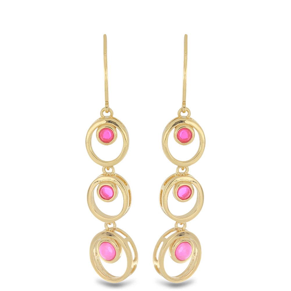 Goldplattierte Silberohrringe mit rosa Opal aus Lega Dembi 1