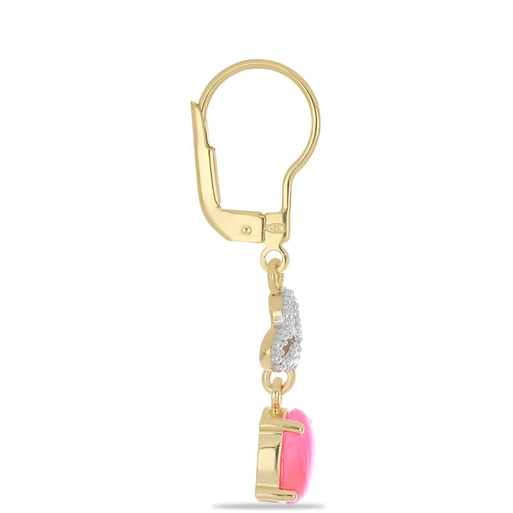 Goldplattierte Silberohrringe mit rosa Opal aus Lega Dembi 2