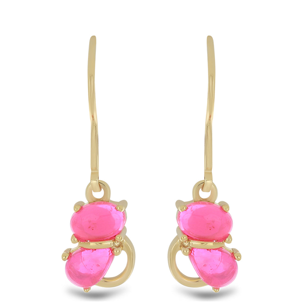 Goldplattierte Silberohrringe mit rosa Opal aus Lega Dembi
