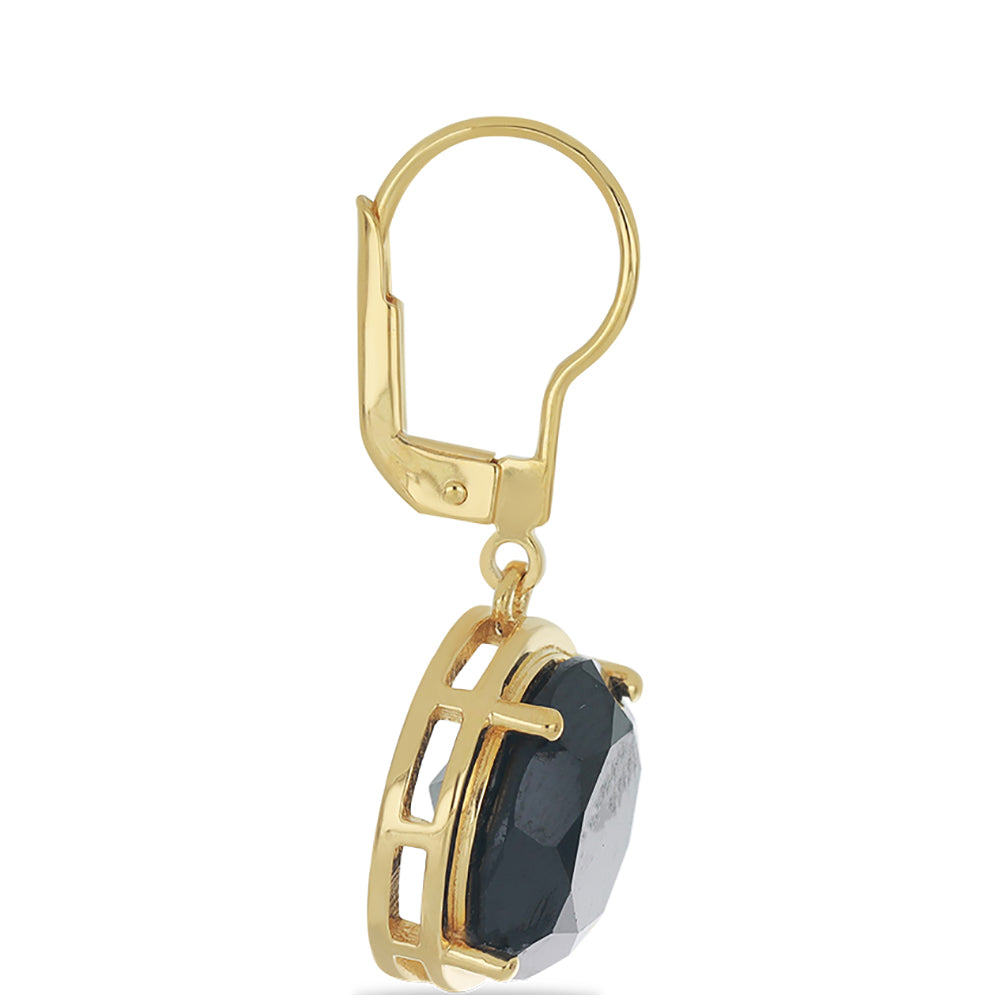 Goldplattierte Silberohrringe mit schwarzem Onyx 2