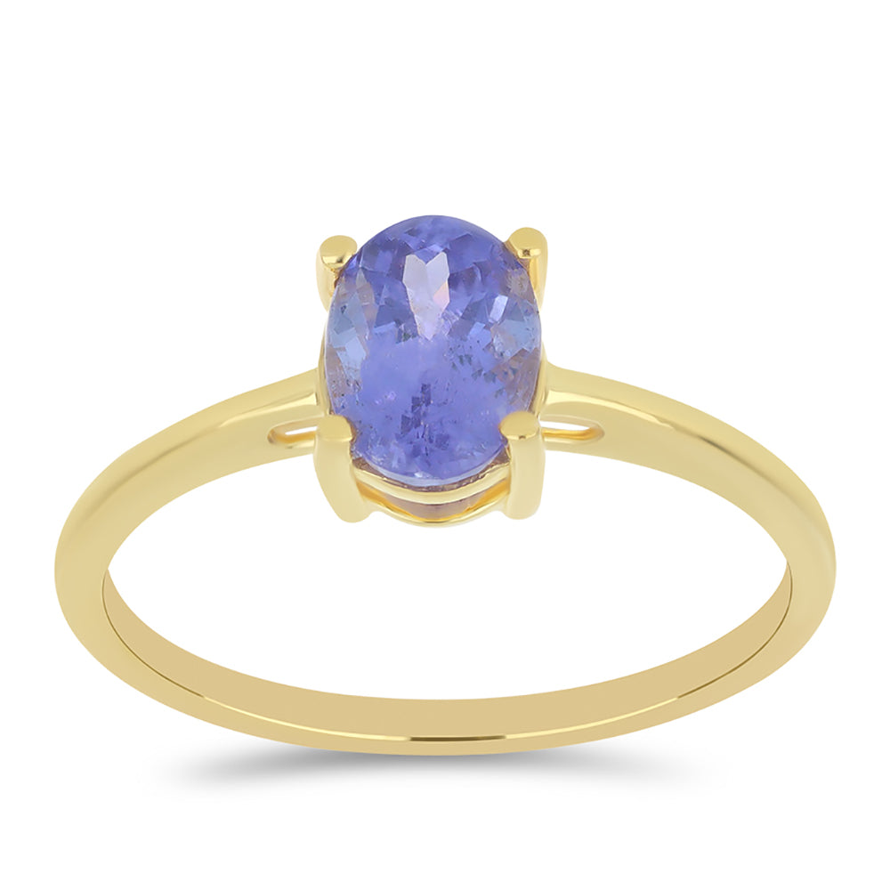 14 Kt Goldring mit Tansanit - Klasse AAA