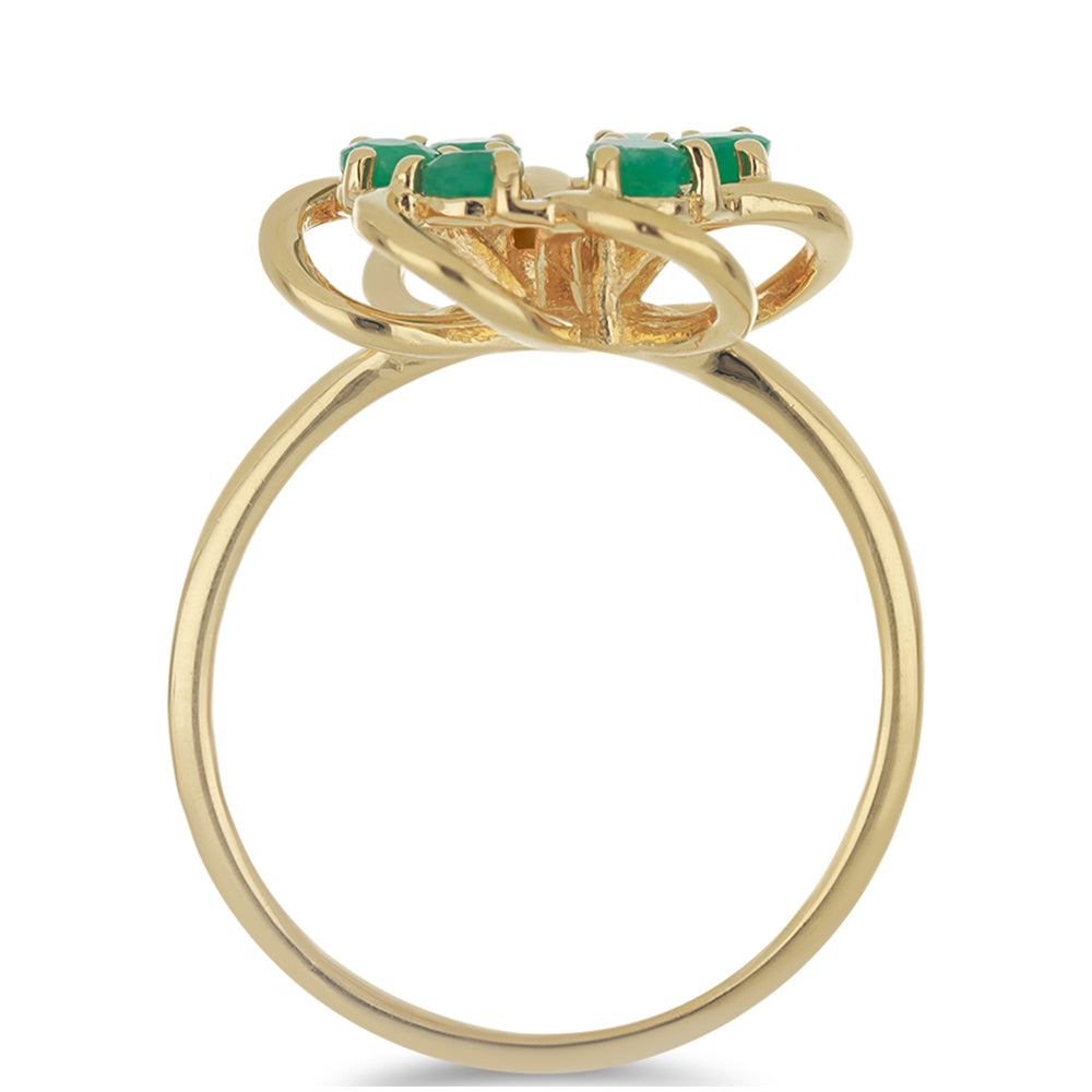 Goldplattierter Silberring mit brasilianischem Smaragd