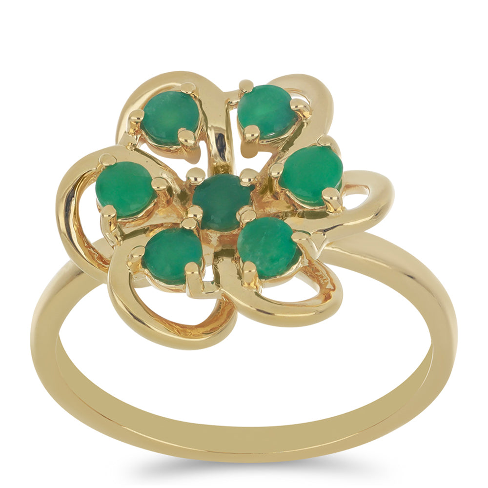 Goldplattierter Silberring mit brasilianischem Smaragd