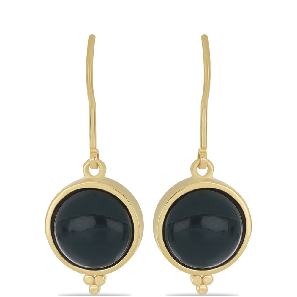 Goldplattierte Silberohrringe mit schwarzem Onyx 1