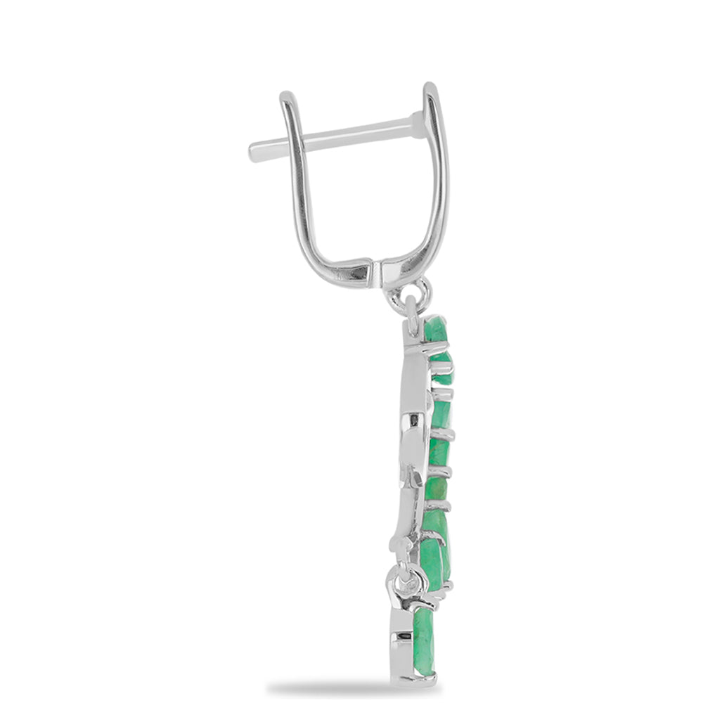 Silberohrringe mit brasilianischem Smaragd