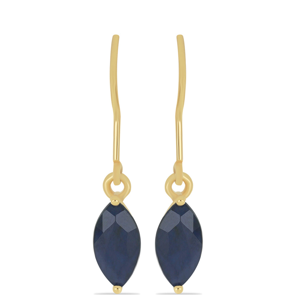Goldplattierte Silberohrringe mit blauem Rosebery Saphir