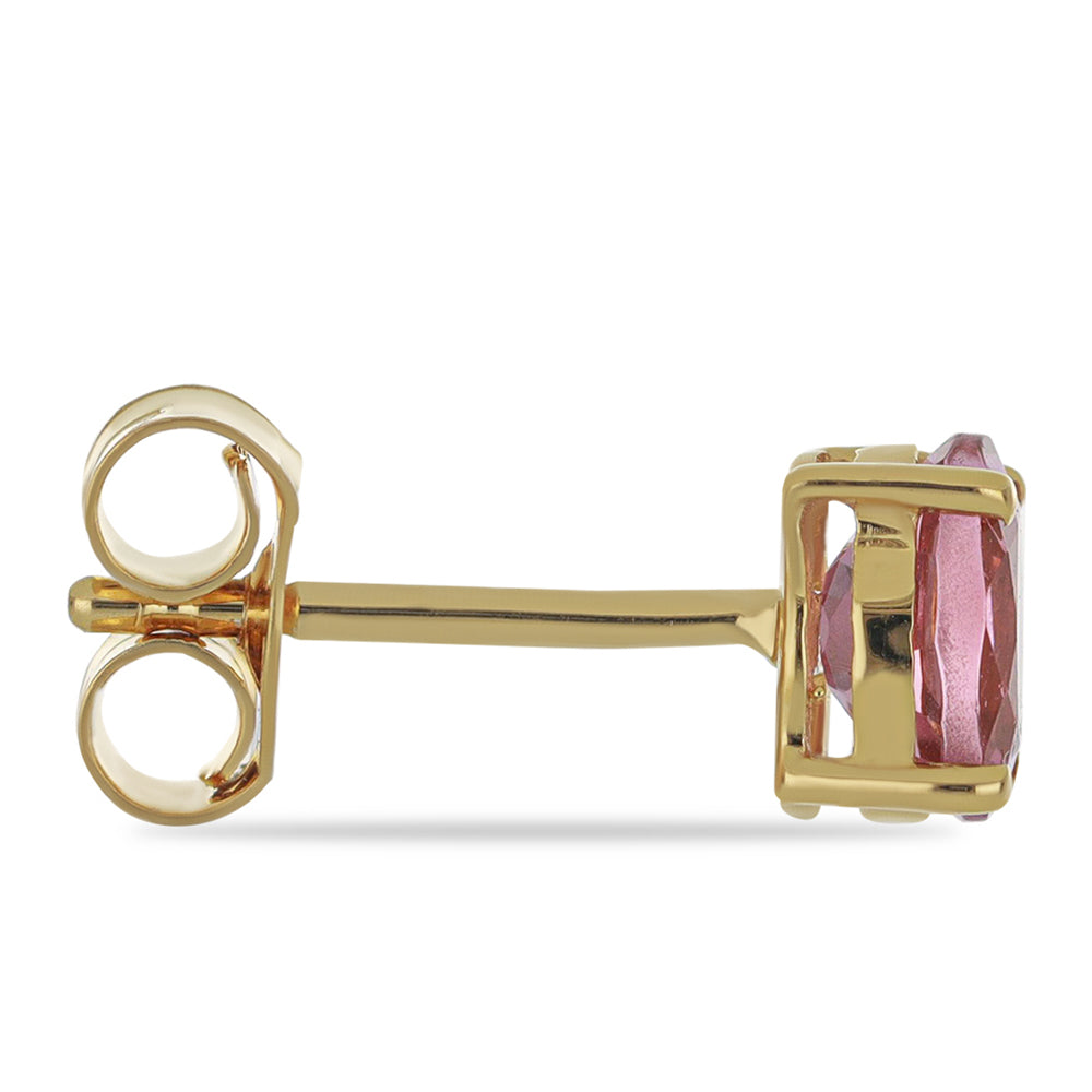 Goldplattierte Silberohrringe mit rosafarbenem Turmalin aus Pelmadulla 2