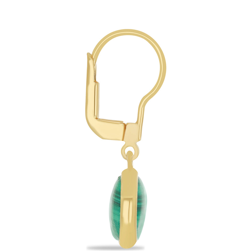 Goldplattierte Silberohrringe mit Malachit 2