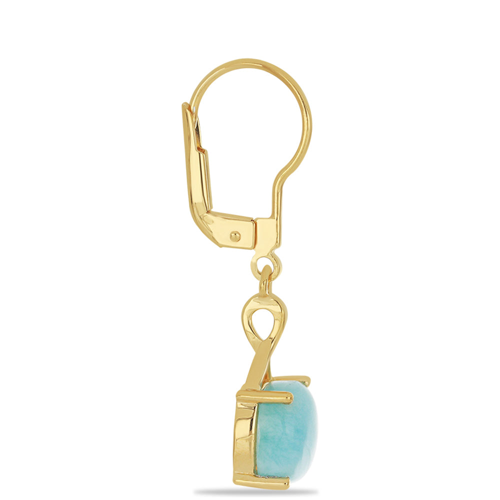 Goldplattierte Silberohrringe mit Larimar 2