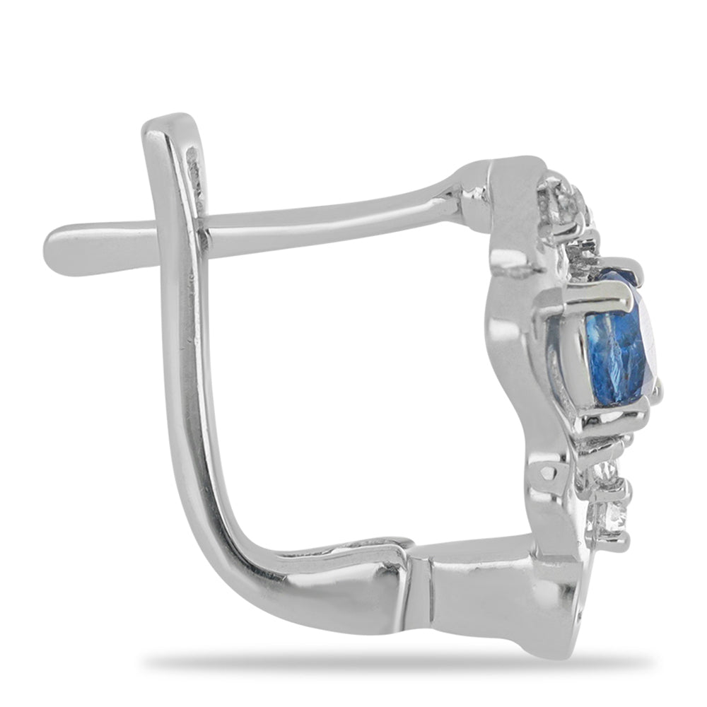 Silberohrringe mit Daha Kyanit und weißem Topas