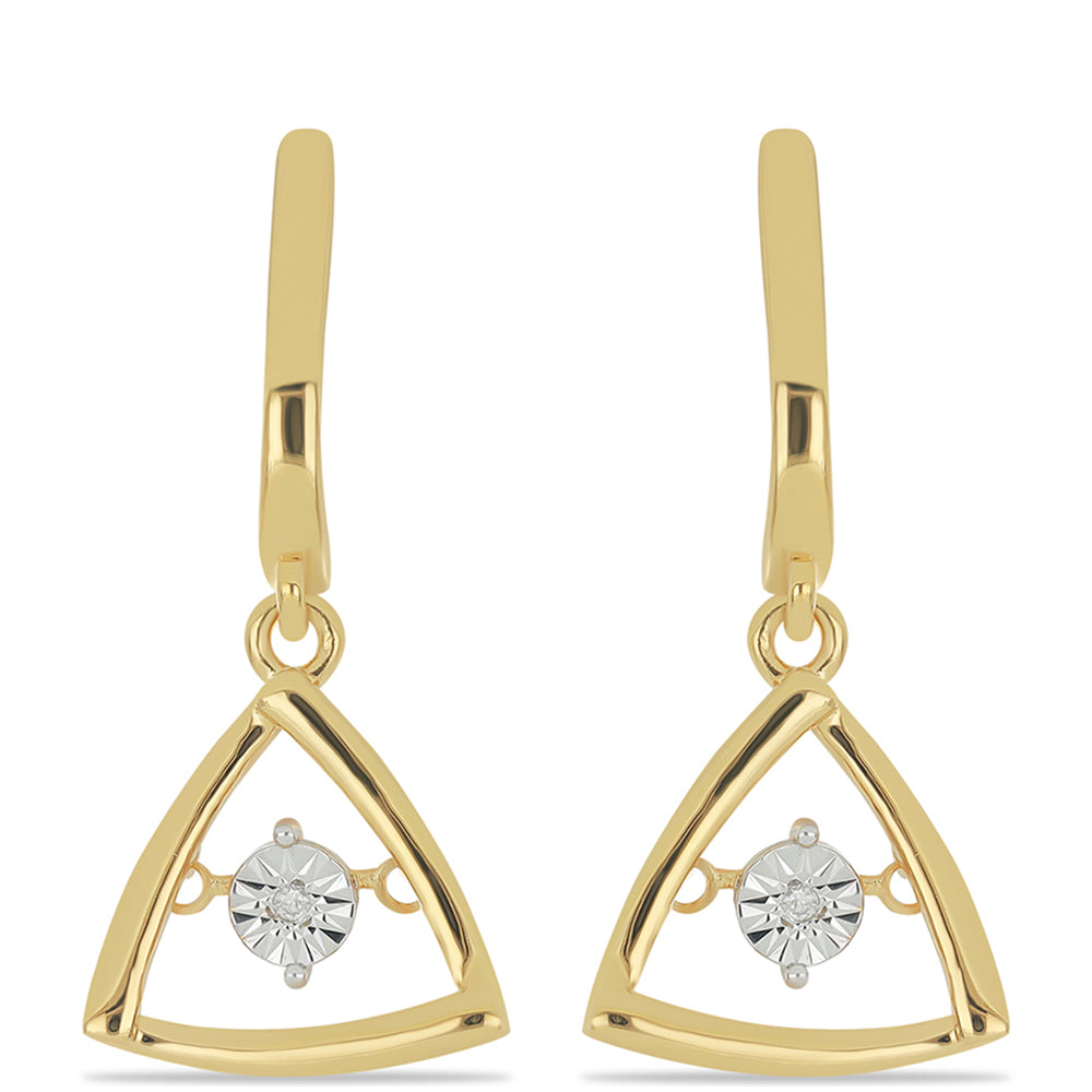 Goldplattierte Silberohrringe mit tanzendem Diamant 1