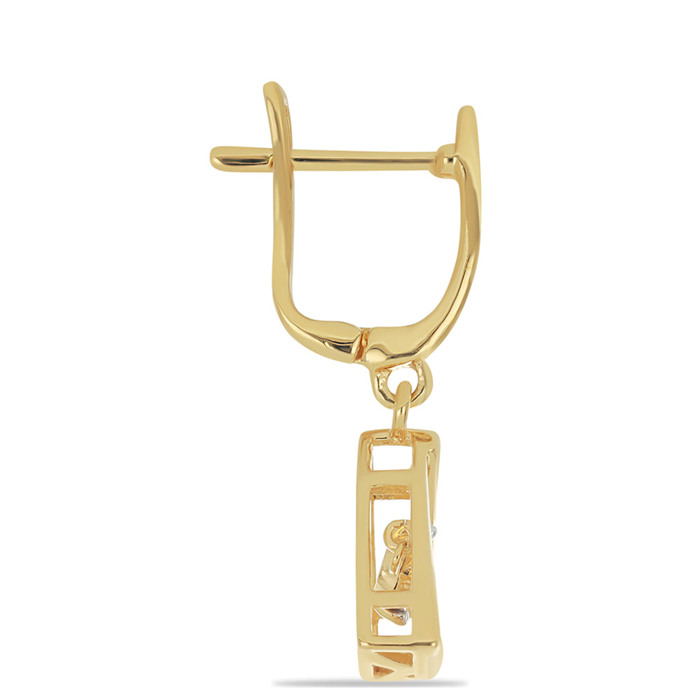 Goldplattierte Silberohrringe mit tanzendem Diamant 2