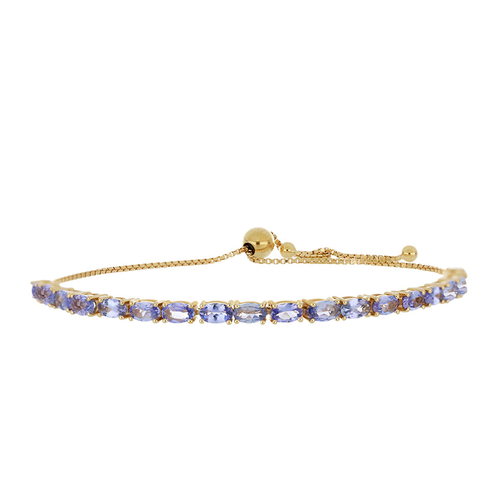 Goldplattiertes Silberarmband mit Tansanit