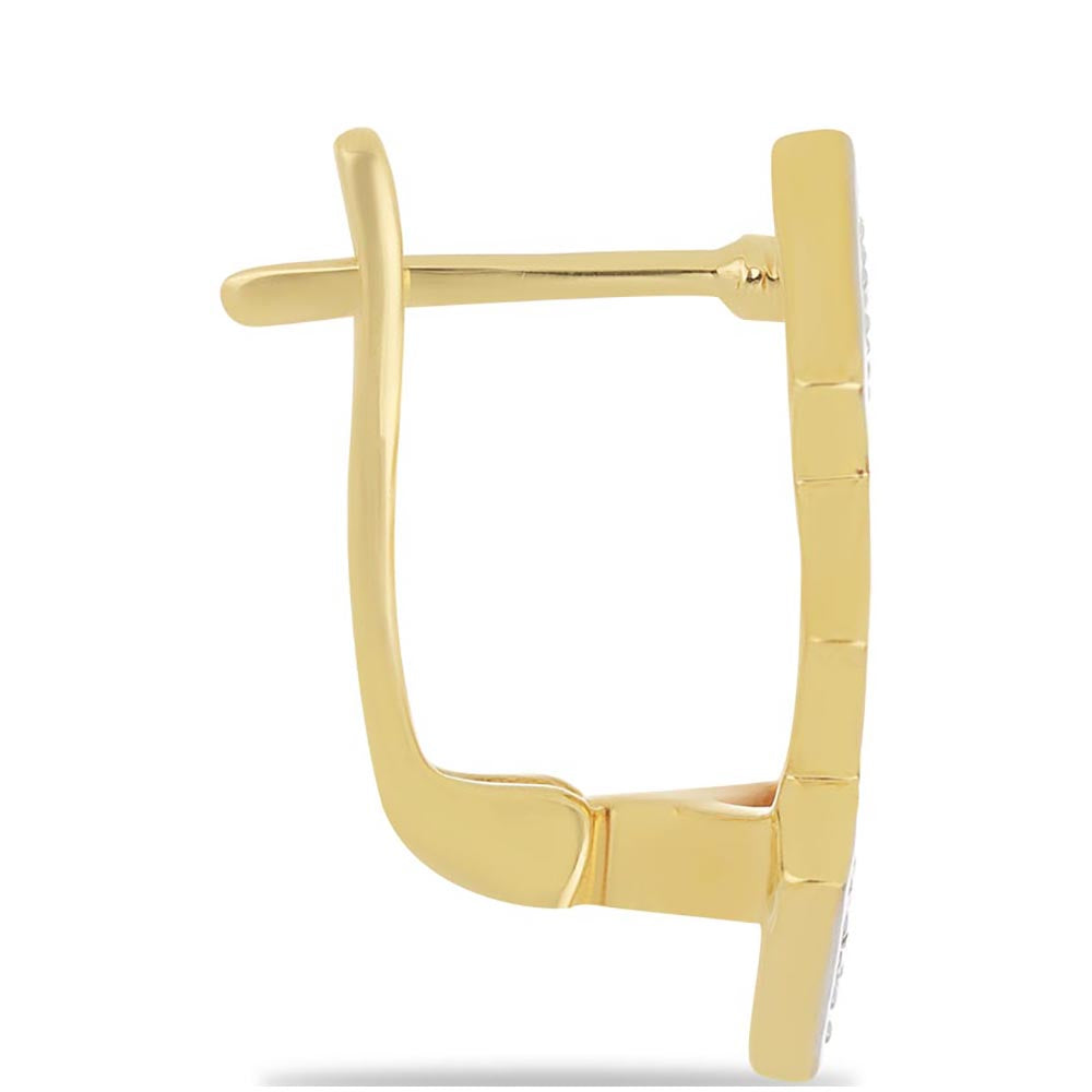 Goldplattierte Silberohrringe mit Emaille und weißem Topas 2