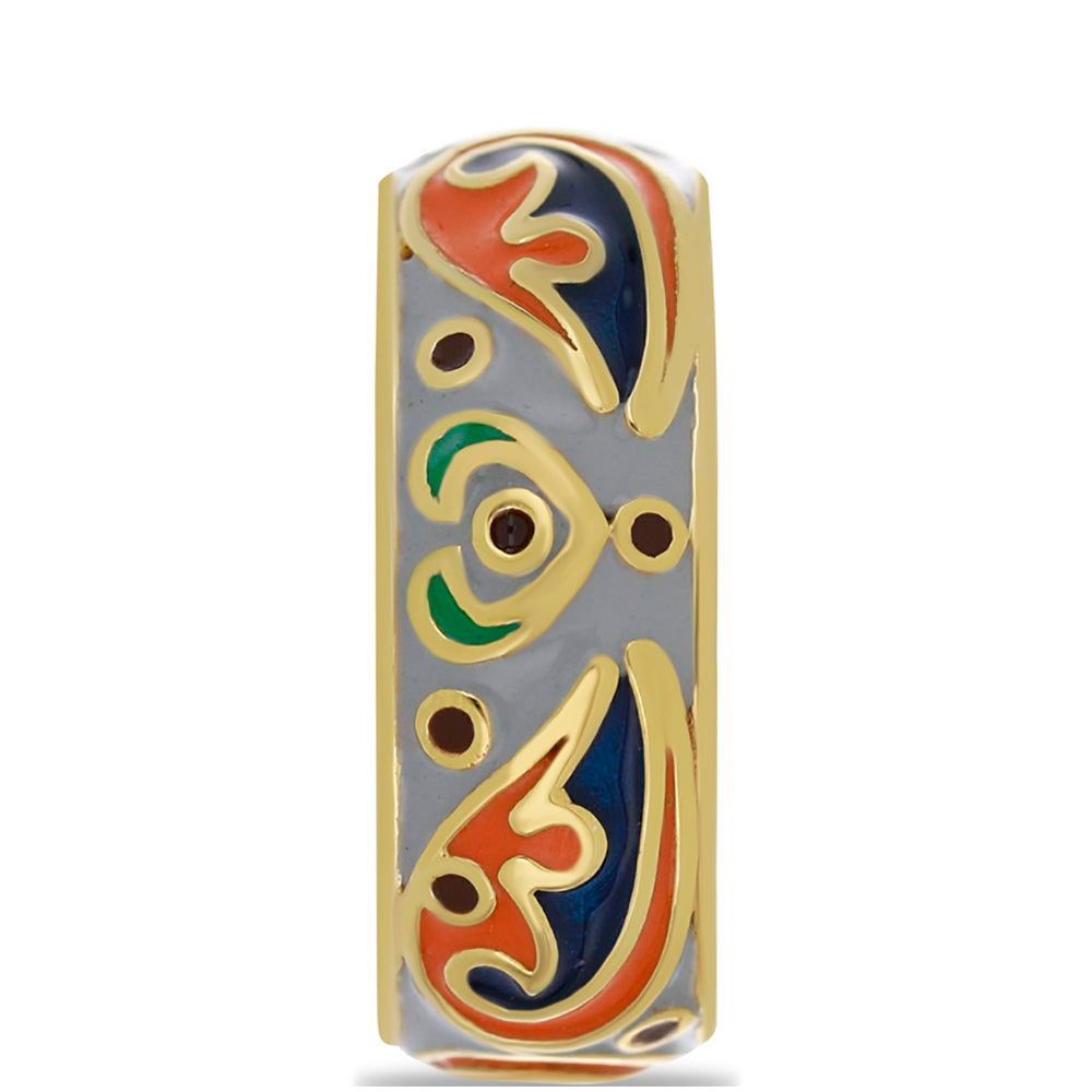 Goldplattierter Silberring mit Emaille
