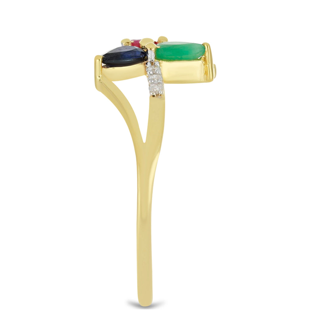 Goldring mit Rubin aus Madagaskar und brasilianischem Smaragd 4