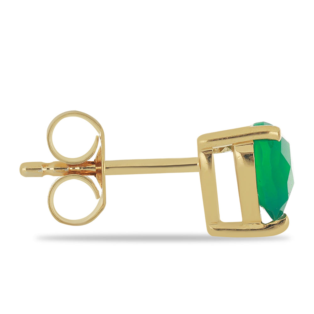 Goldplattierte Silberohrringe mit grünem Achat