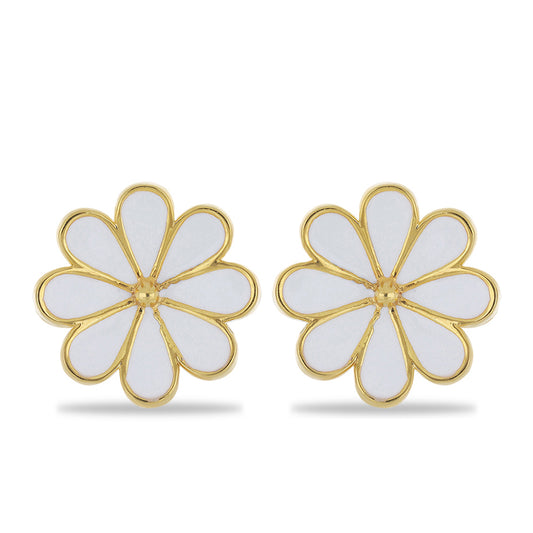 Goldplattierte Silberohrringe mit Emaille