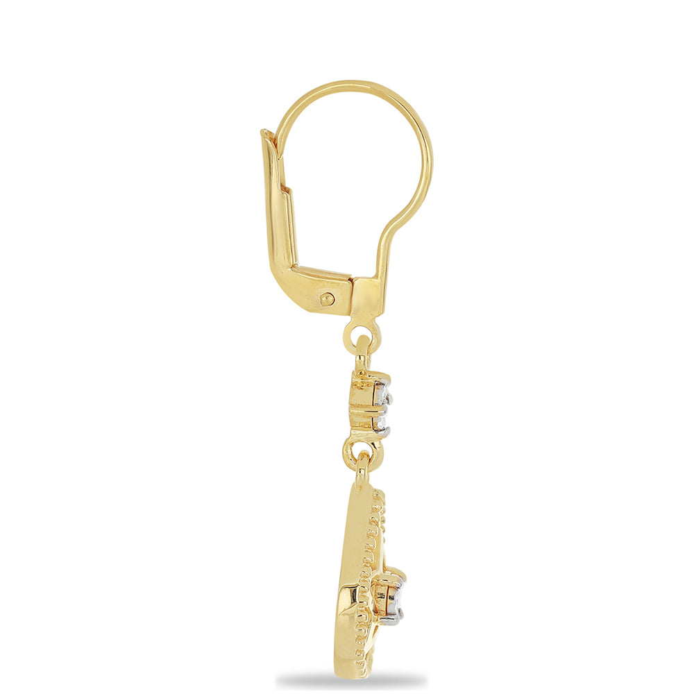 Goldplattierte Silberohrringe mit weißem Diamant 2