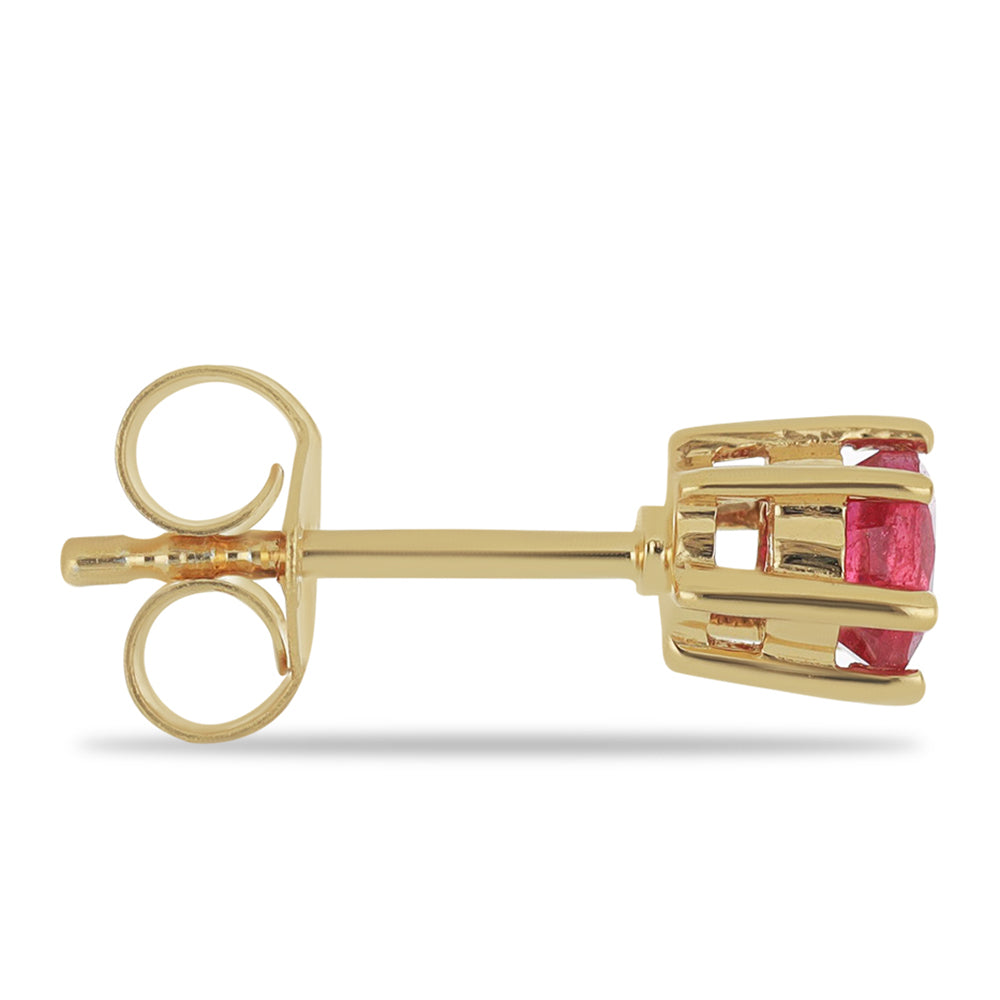 Goldplattierte Silberohrringe mit Rubin aus Madagaskar