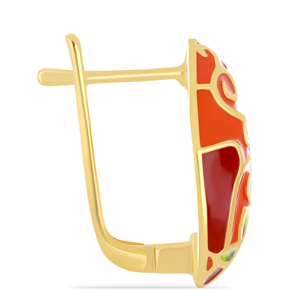 Goldplattierte Silberohrringe mit Emaille 2